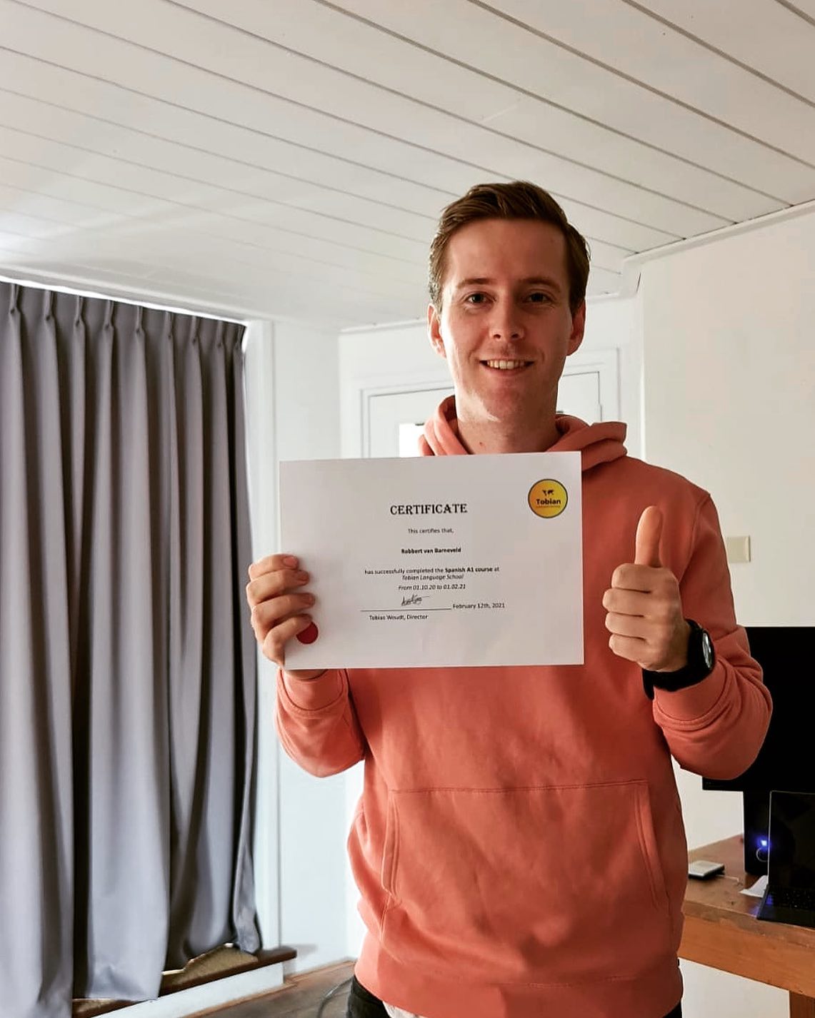 Robert has successfully completed learning Spanish with Tobian Language School's spanish language courses.