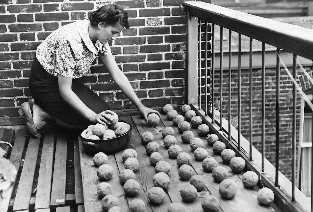 Dutch woman picking up a fruit or vegetable. A good comparaison with finding out is dutch hard to learn